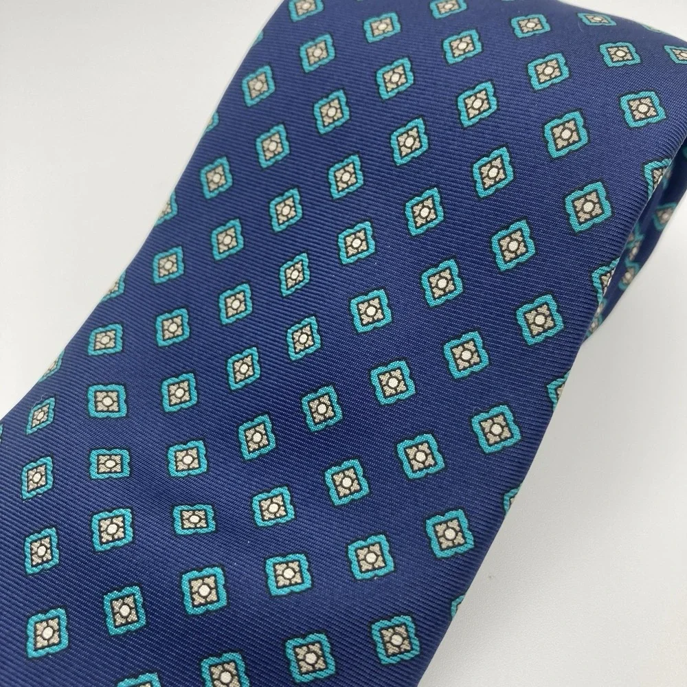 TJW BLUE EXECUTIVE SILK DESIGNER MENS‎ NECK TIE Classic Length